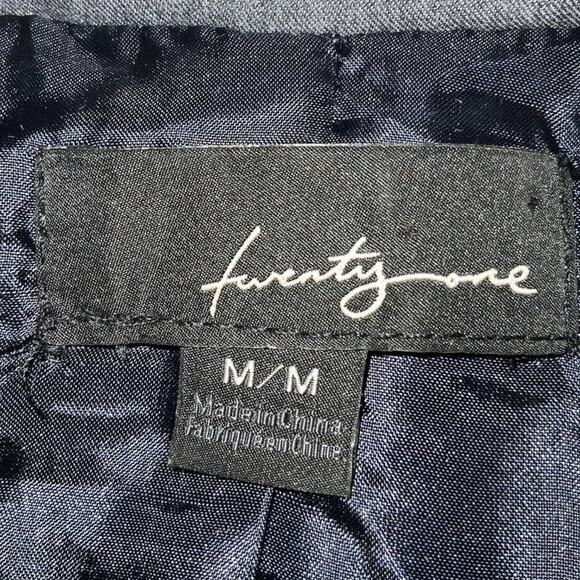 Twenty One Blazer Womens Size Medium Charcoal Gray Notch Collar Suit Jacket - Picture 5 of 6